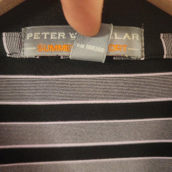 Peter Millar Summer Comfort Striped Golf Polo Shirt Mens sz Large - Picture 2 of 5